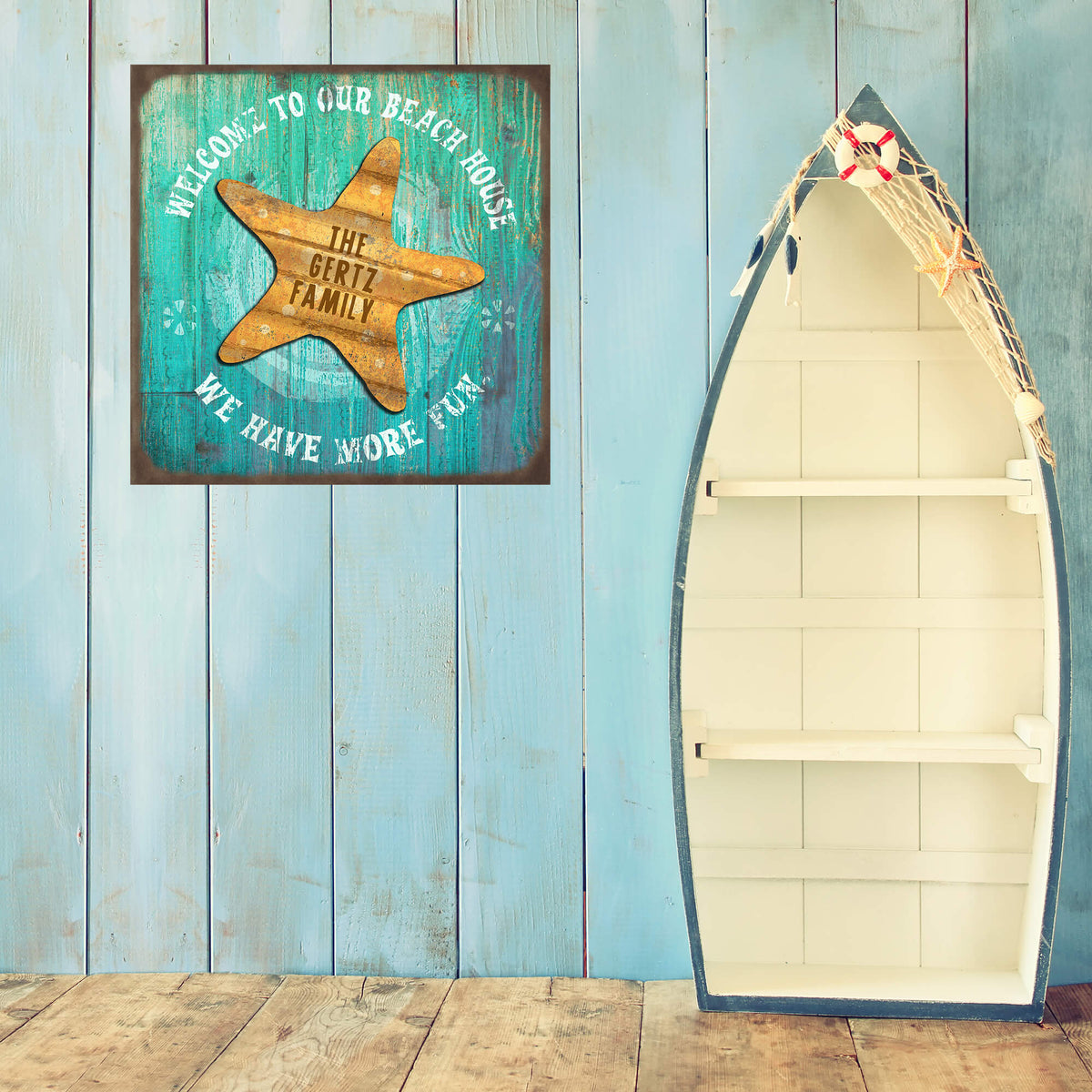 Beach House Starfish – Rustic Coastal Wall Decor