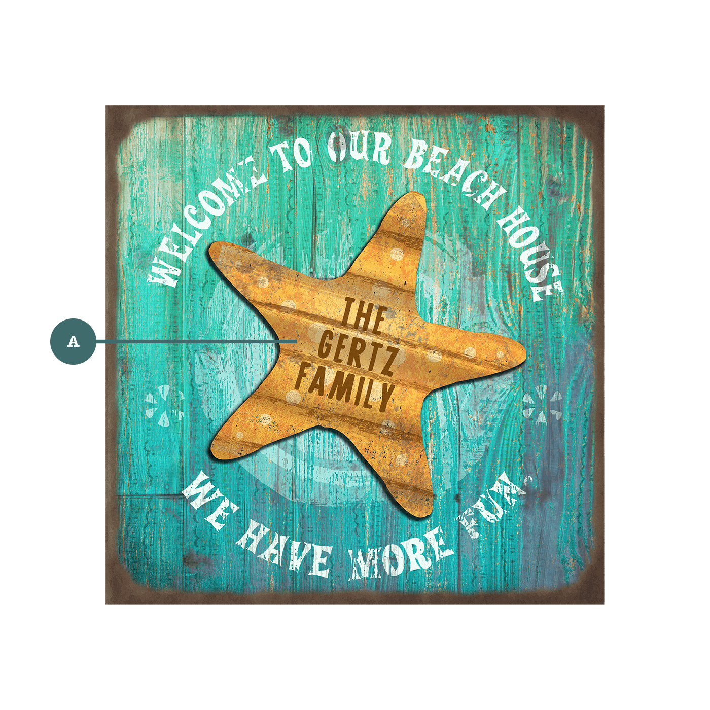 Beach House Starfish – Rustic Coastal Wall Decor