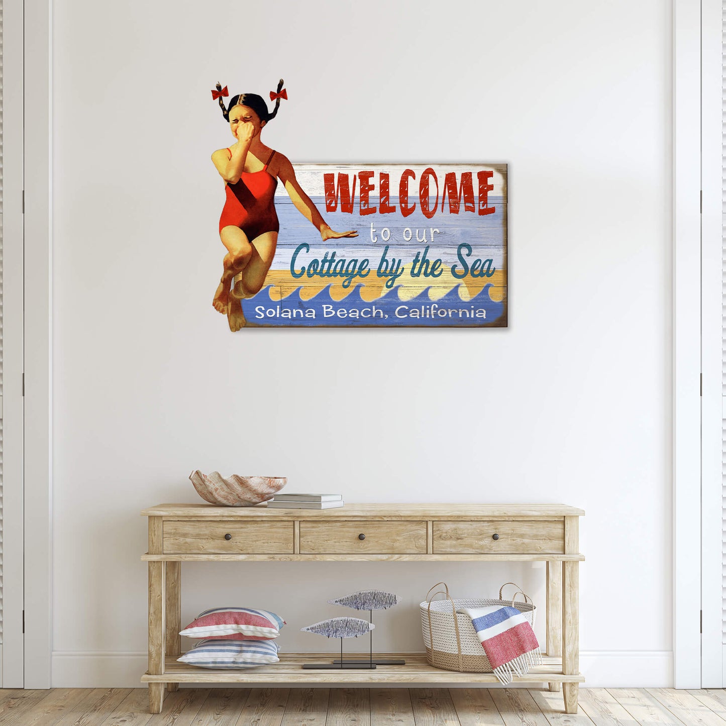 A Girl's Jump for Joy: Brunette - Wall Decor