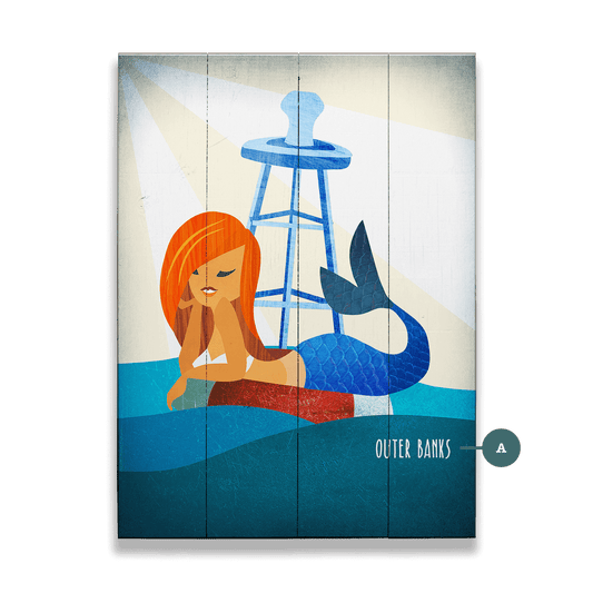 Mermaid's Rest: Portrait - Wood & Metal Wall Art