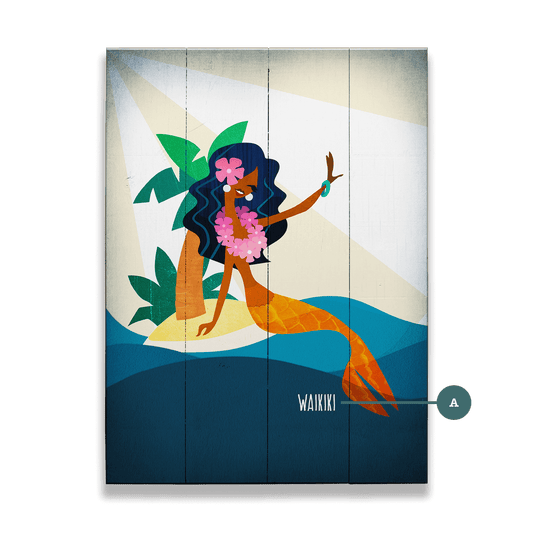 Mermaid's Isle: Portrait - Wood & Metal Wall Art