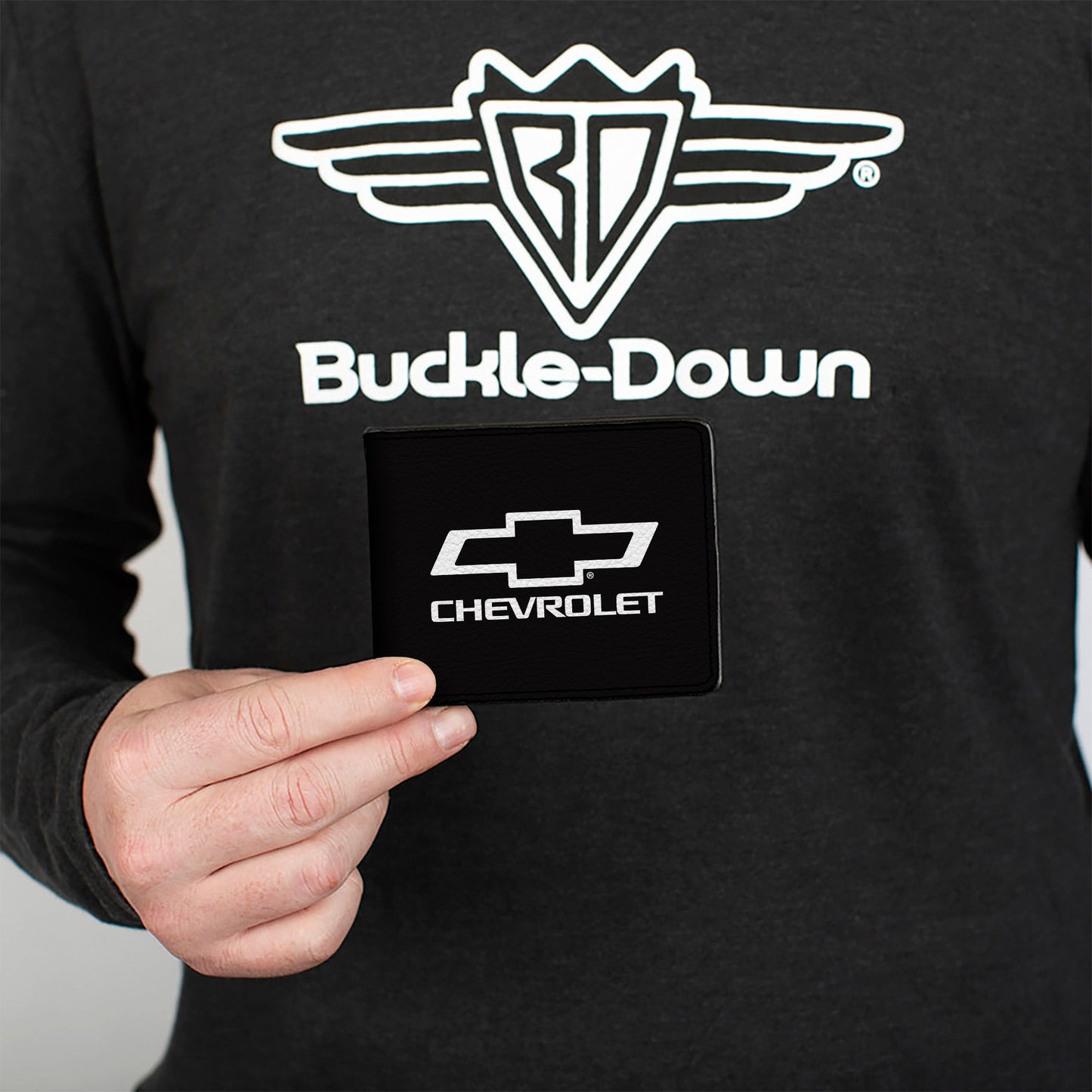 Bi-Fold Wallet - CHEVROLET Bowtie + Americana Camo Black White Red Blue