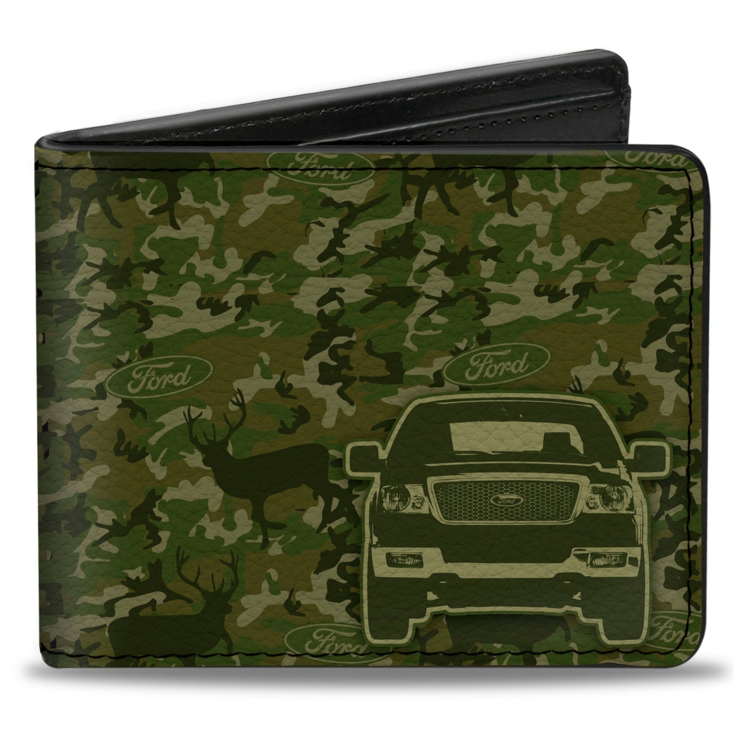 Bi-Fold Wallet - Ford Truck + WORKS HARD, PLAYS HARDER Deer Hunter Camo Olive