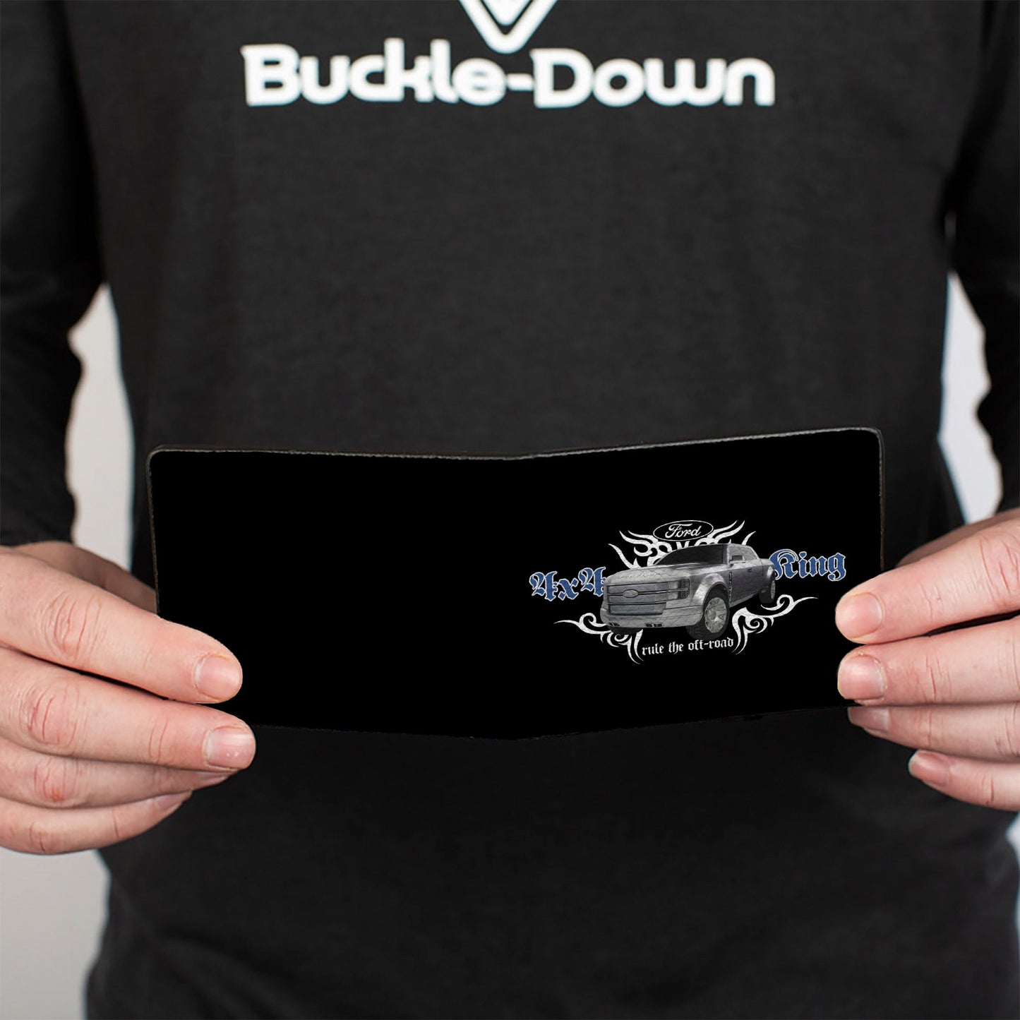 Bi-Fold Wallet - FORD 4x4 TRUCKING-RULE THE OFF-ROAD Black White Blue Grays