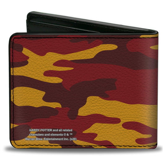 Bi-Fold Wallet - Harry Potter Gryffindor Crest Camo Gold Reds