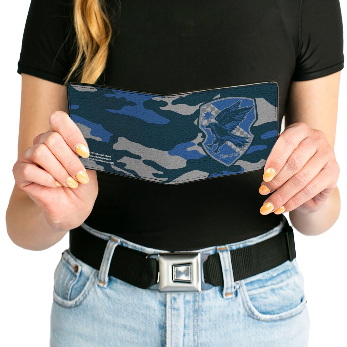 Bi-Fold Wallet - Harry Potter Ravenclaw Crest Camo Blues Grays