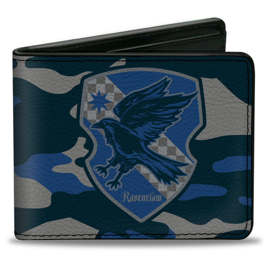 Bi-Fold Wallet - Harry Potter Ravenclaw Crest Camo Blues Grays