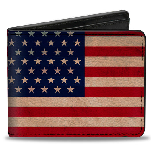 Bi-Fold Wallet - American Flag Weathered Color