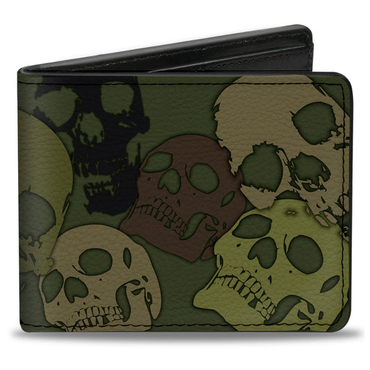 Bi-Fold Wallet - Camo Olive Skull Yard