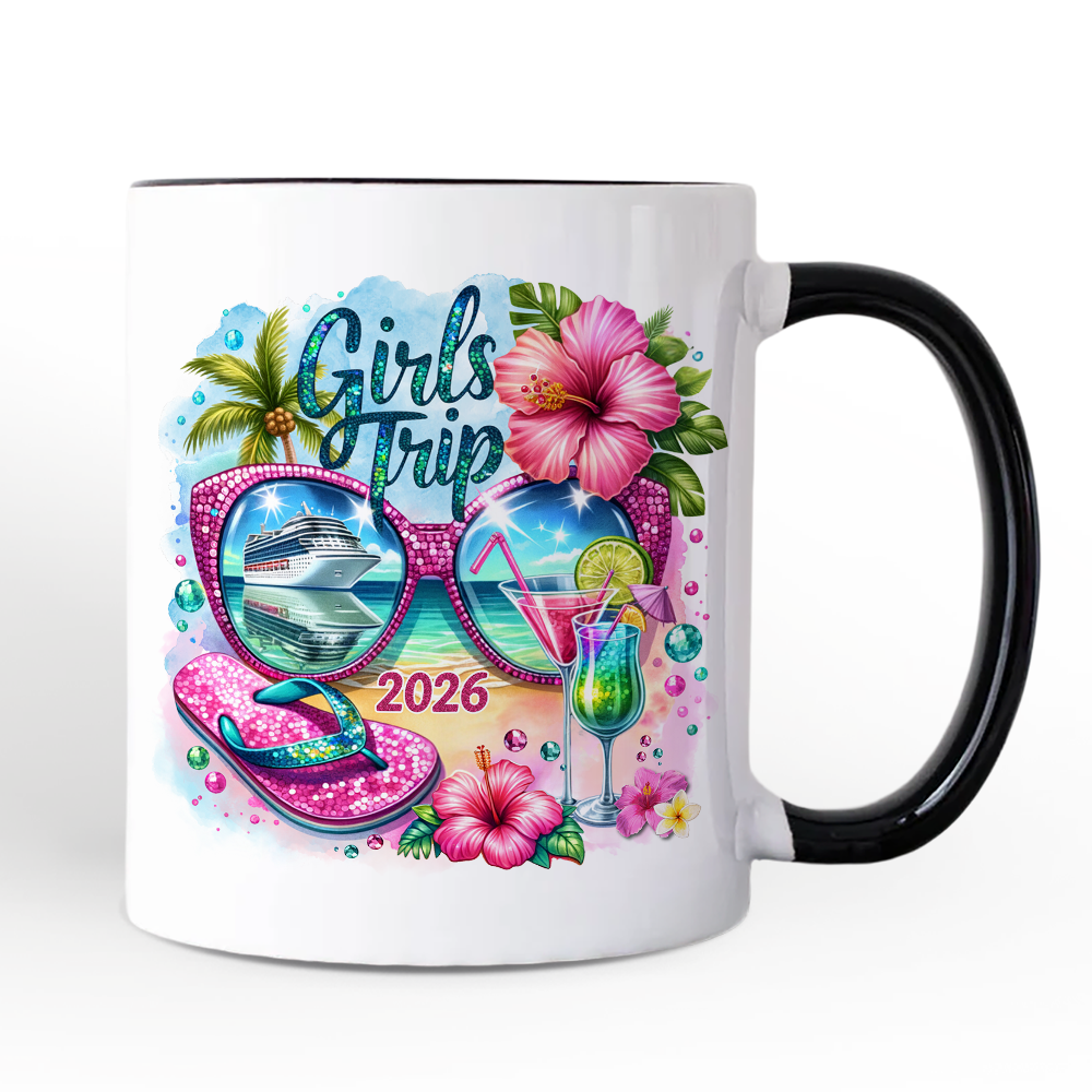 Cruise Girls Trip 2026 Mug, Vacation Tropical Gift