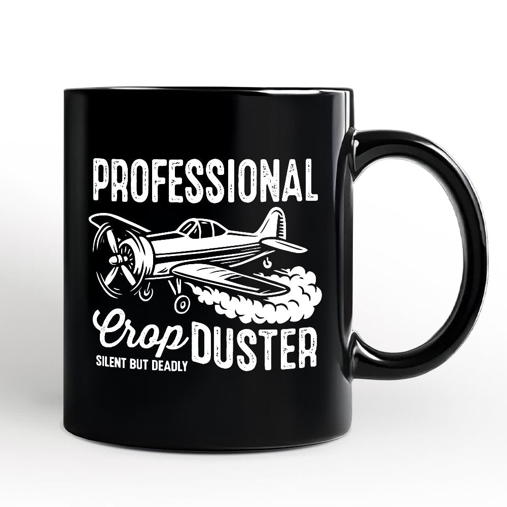 Professional Crop Duster Funny Personalized Mug, Silent But Deadly Sarcastic Men Gift with Custom Name