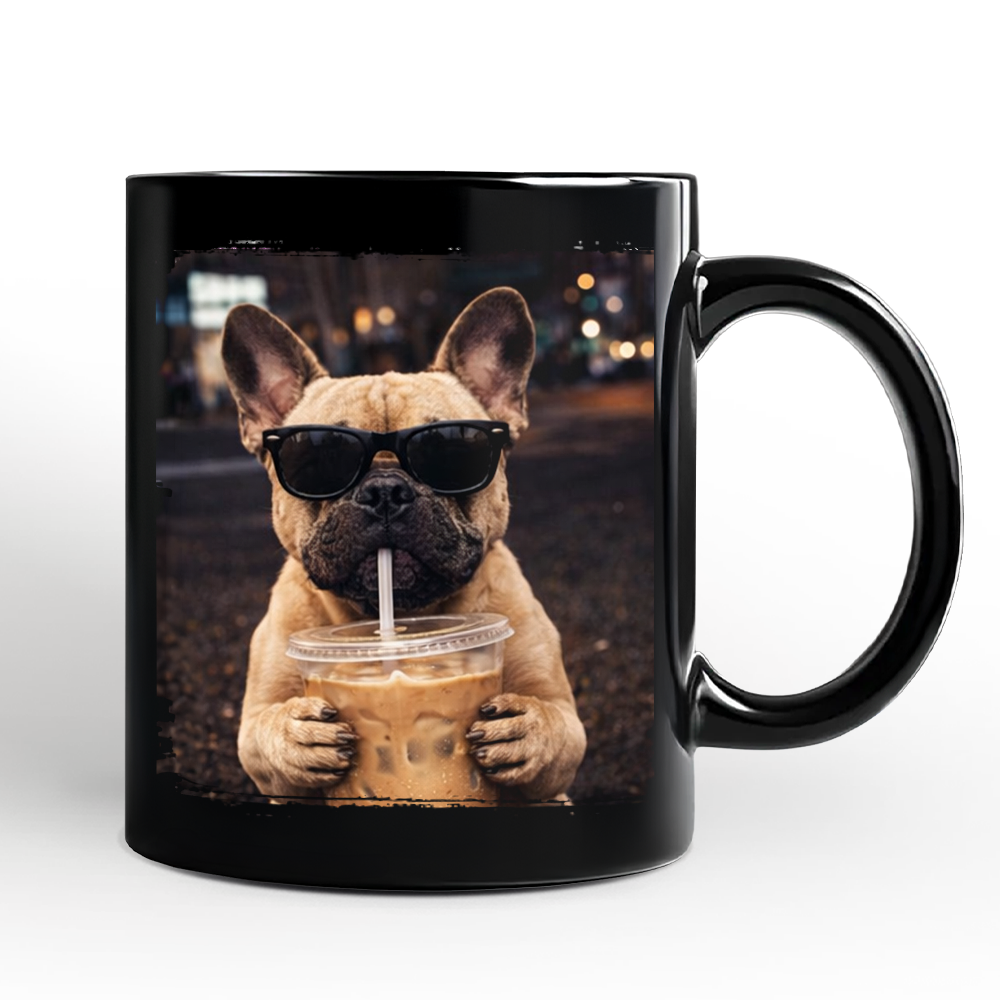 Bulldog Iced Coffee Mug, Funny Dog Parents Gift