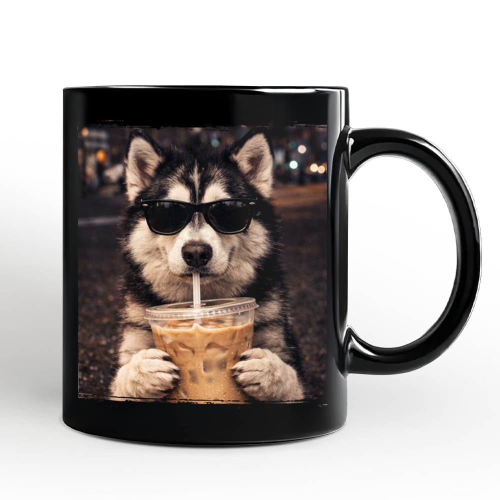 Husky Iced Coffee Mug, Funny Dog Parents Gift