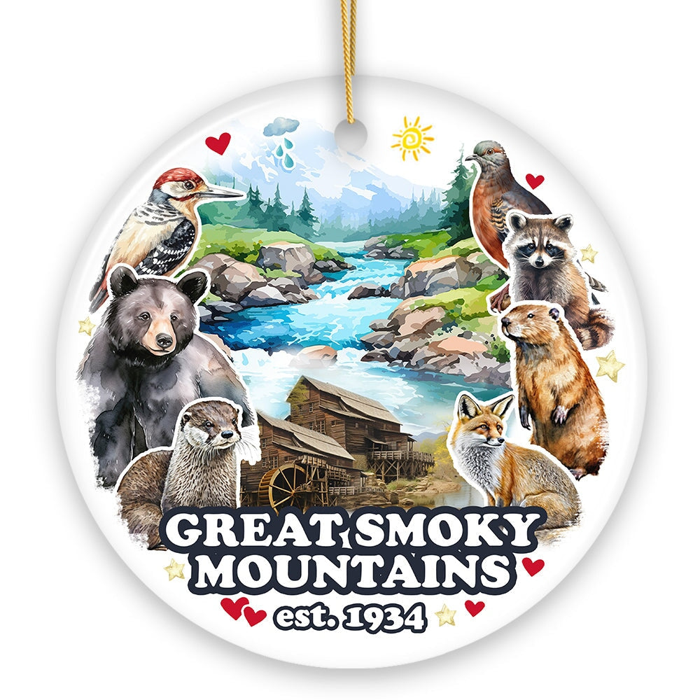 Unique Great Smoky Mountains Handcrafted Nature Ornament, Tennessee and North Carolina National Park Souvenir