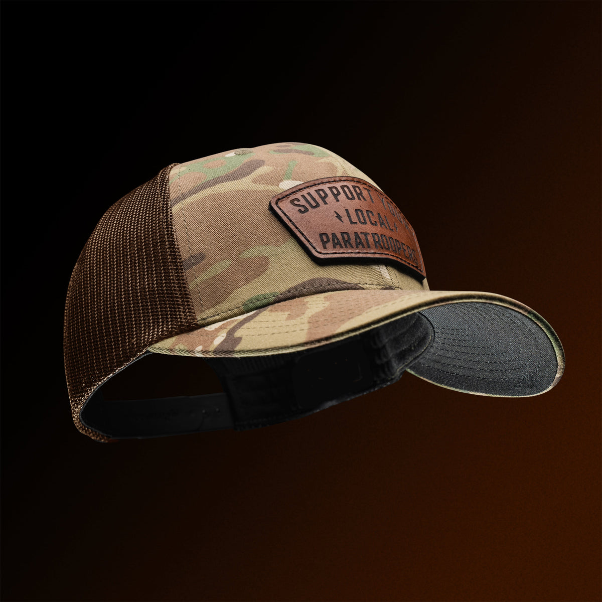 Support Local Paratrooper Leather Patch Tactical Snapback