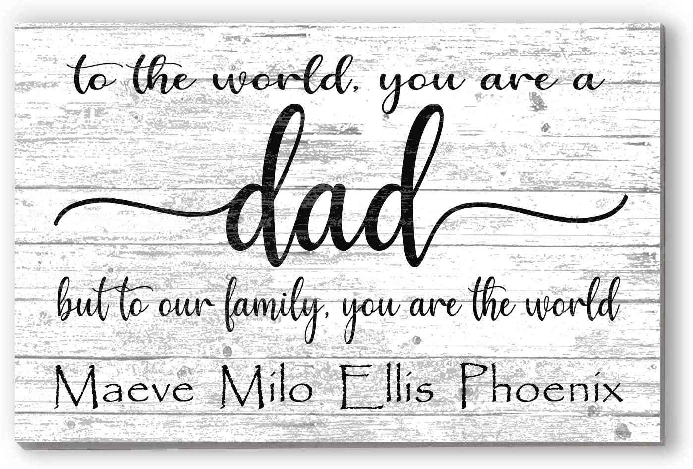 Personalized Dad Gift – Custom Wooden Sign with Kids’ Names | You Are the World
