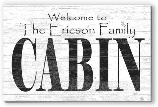 Personalized Cabin Sign for Lake House Summer Home or Mountain House with Family Name