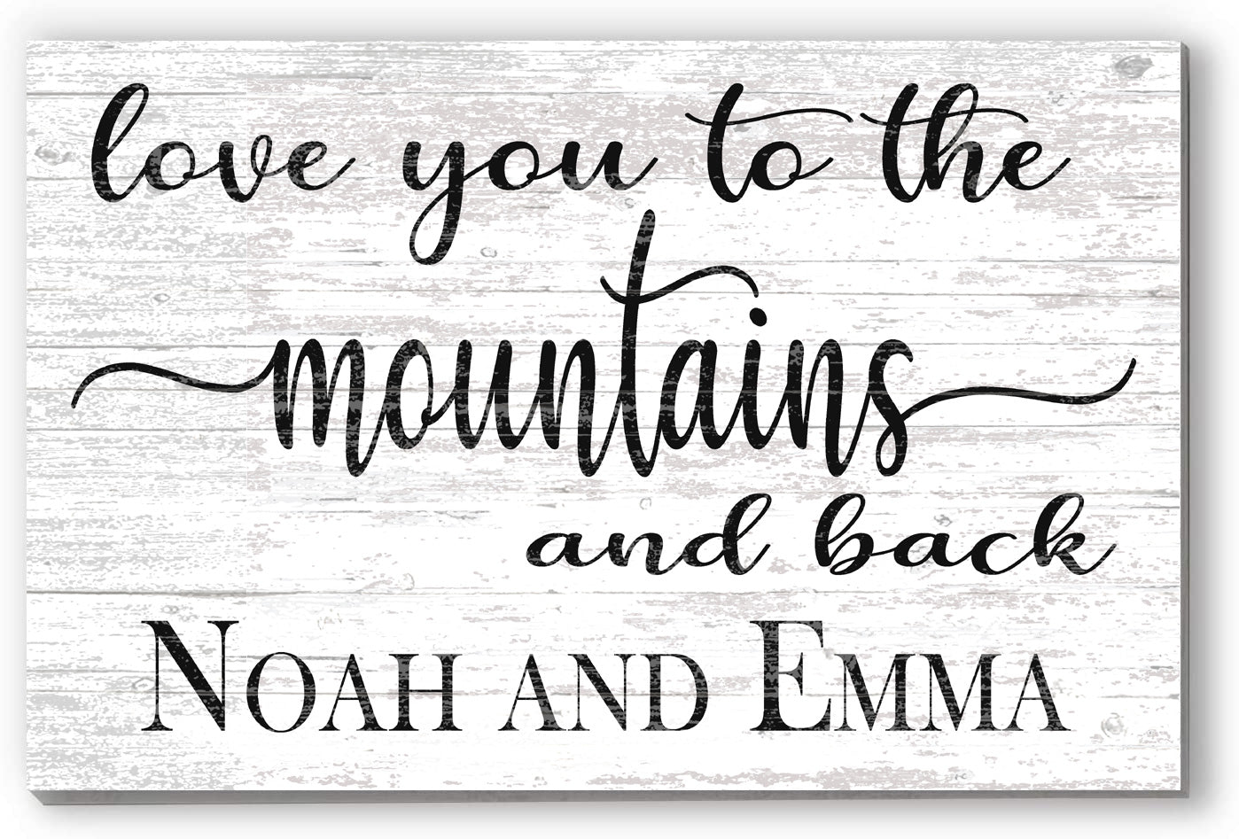 Personalized Mountain Love Sign – “Love You to the Mountains and Back” | Custom Couple’s Wall Art