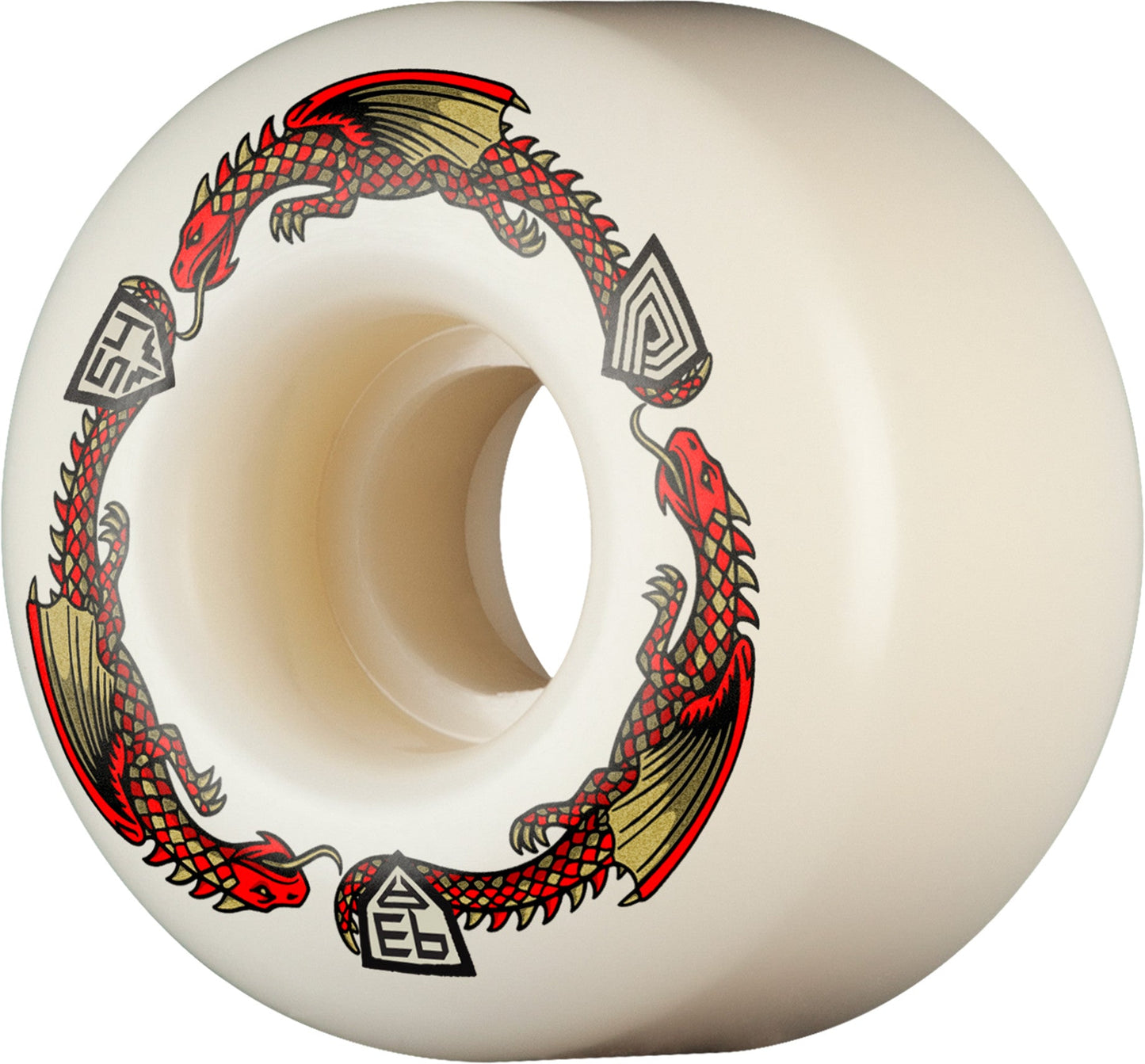 Powell Peralta Dragons Formula V4 Symmetrical Shape Wheels 54x34mm 93A - Off White (Set of 4)