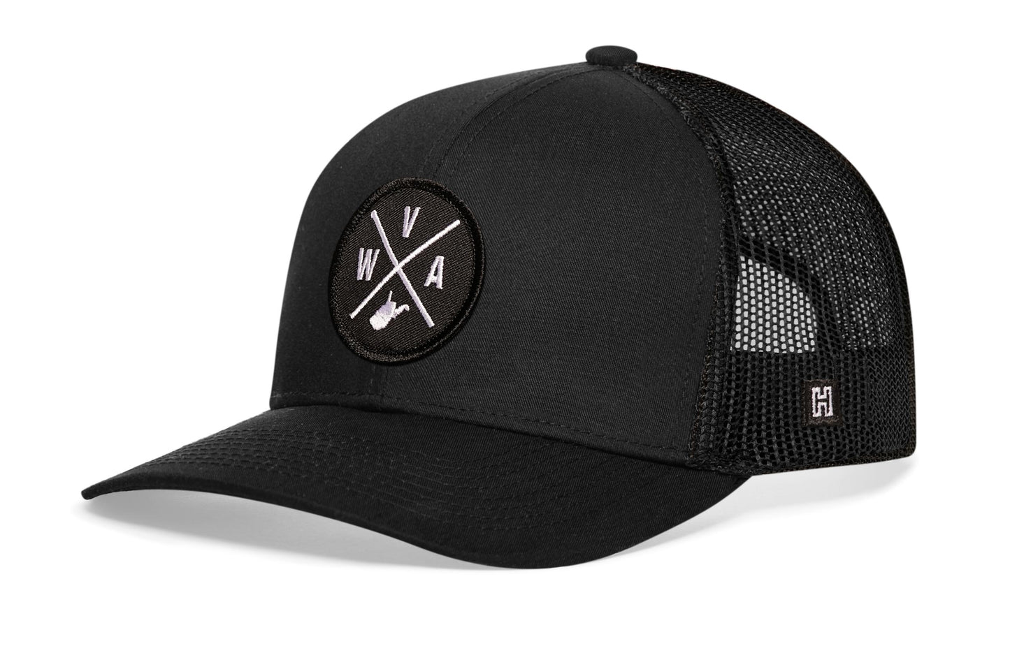 West Virginia Trucker Hat  |  Black WVA X Snapback
