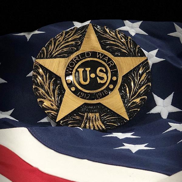 WWI Veteran Grave Marker & Flag Holder with Aluminum Ground Spike | Made in USA