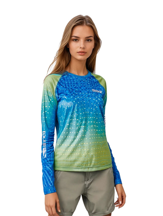 Women's Whale Shark Camo UV Fishing Shirt