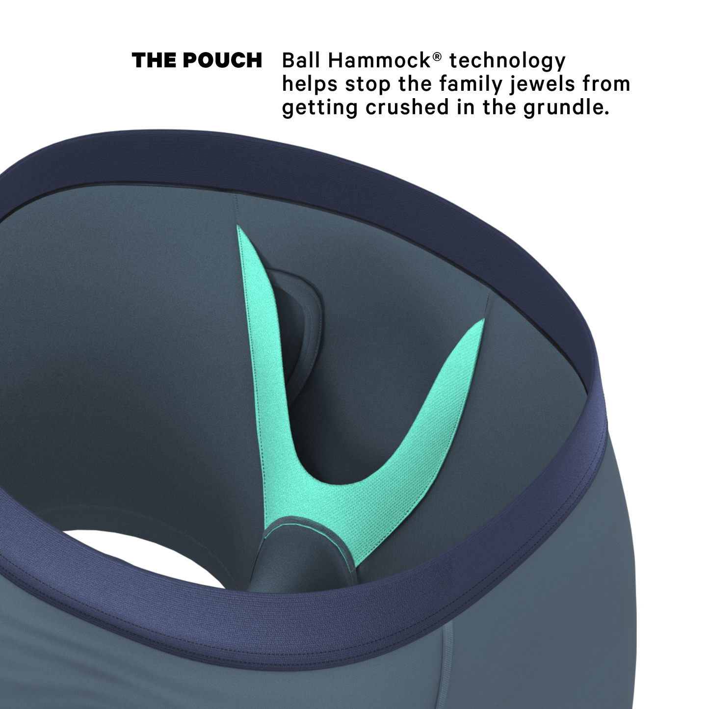 The Wake In The Lake | Tonal Teal Ball Hammock® Pouch Underwear With Fly