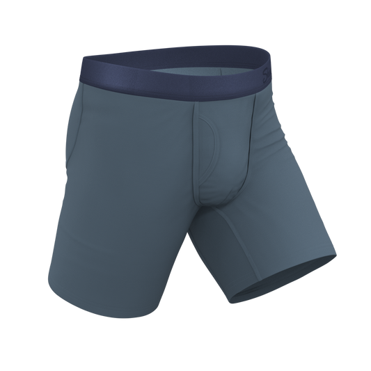 The Wake In The Lake | Tonal Teal Long Leg Ball Hammock® Pouch Underwear With Fly