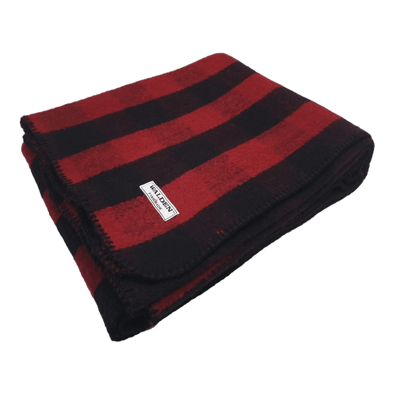 Fireside Wool Blanket with Leather Carrying Strap