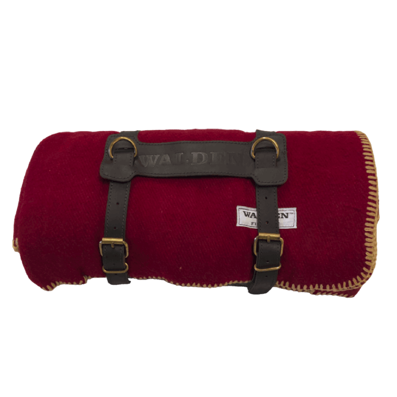 Fireside Wool Blanket with Leather Carrying Strap