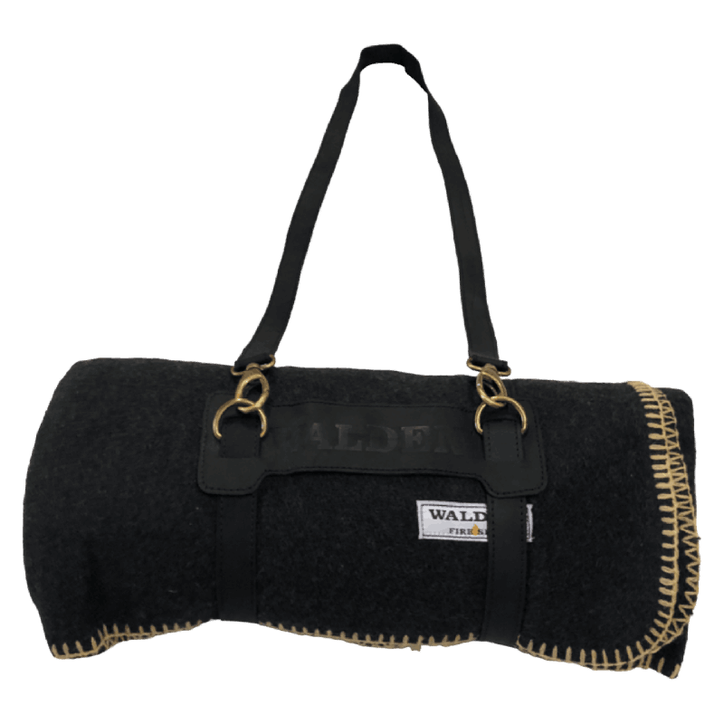 Fireside Wool Blanket with Leather Carrying Strap