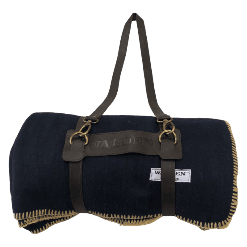 Fireside Wool Blanket with Leather Carrying Strap