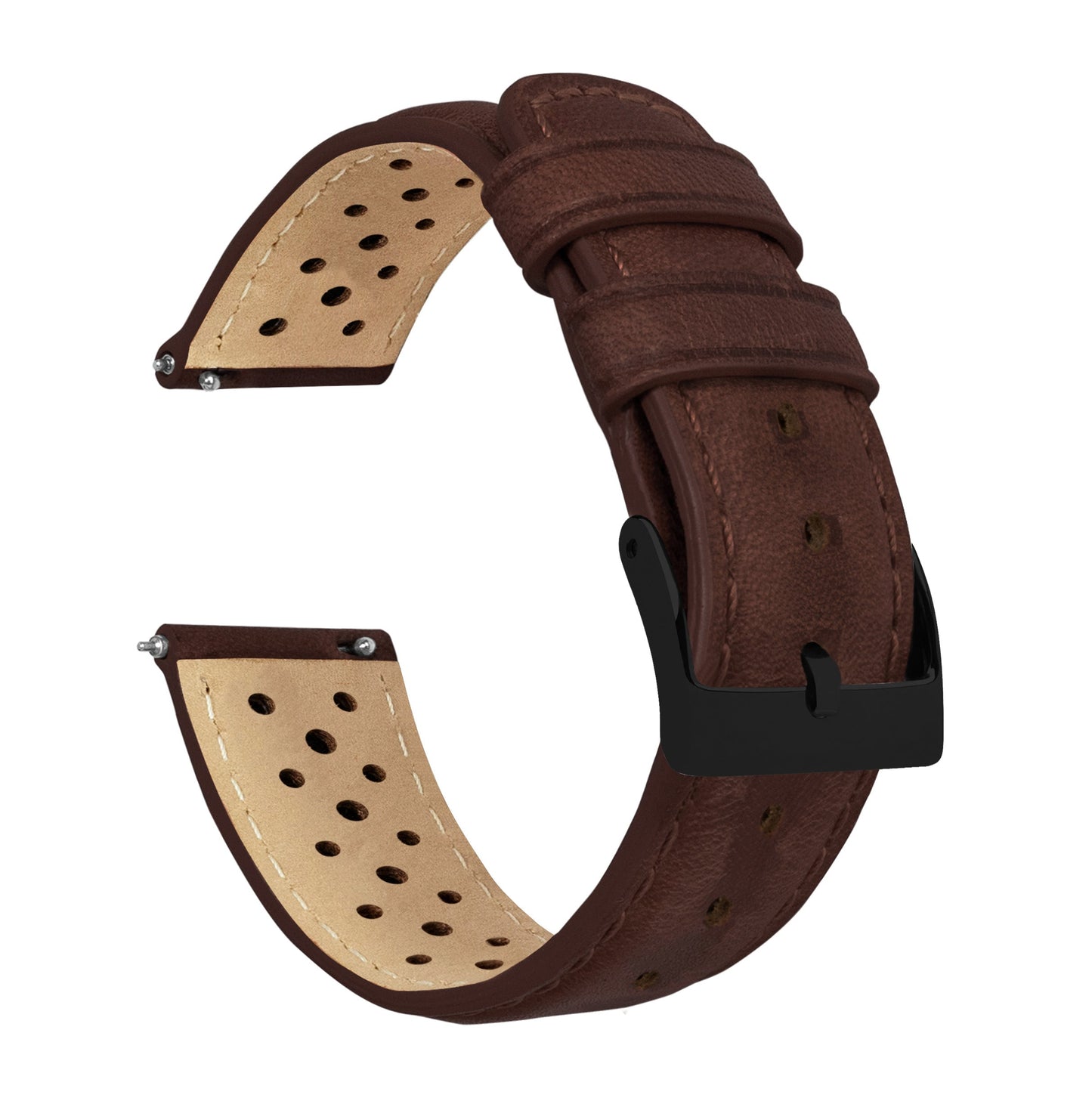 Chocolate Brown Racing Horween Leather Watch Band