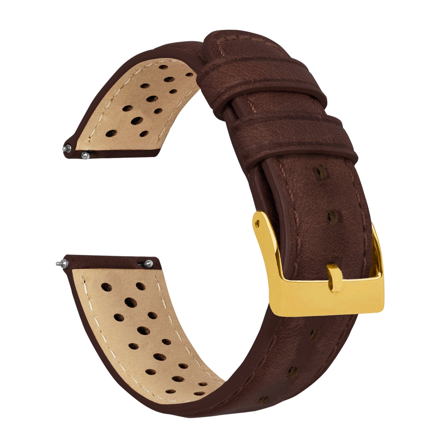 Chocolate Brown Racing Horween Leather Watch Band