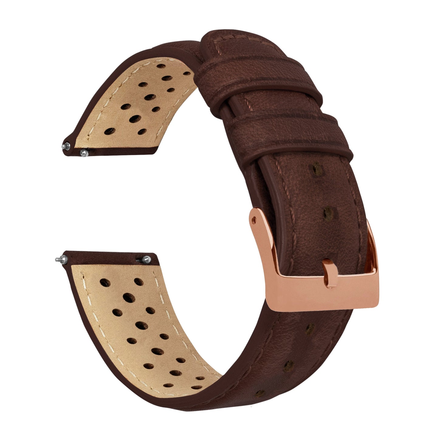 Chocolate Brown Racing Horween Leather Watch Band
