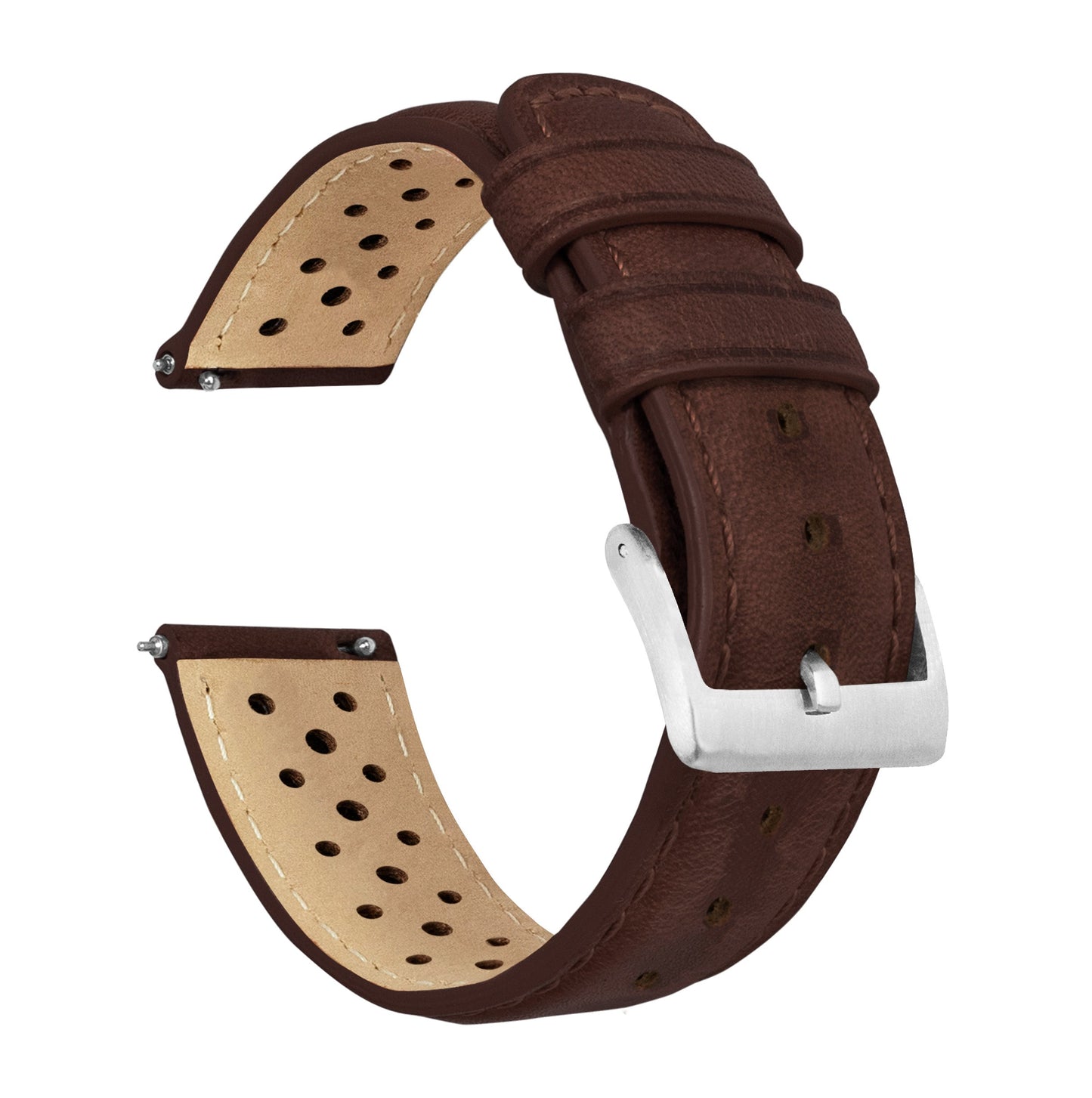Chocolate Brown Racing Horween Leather Watch Band