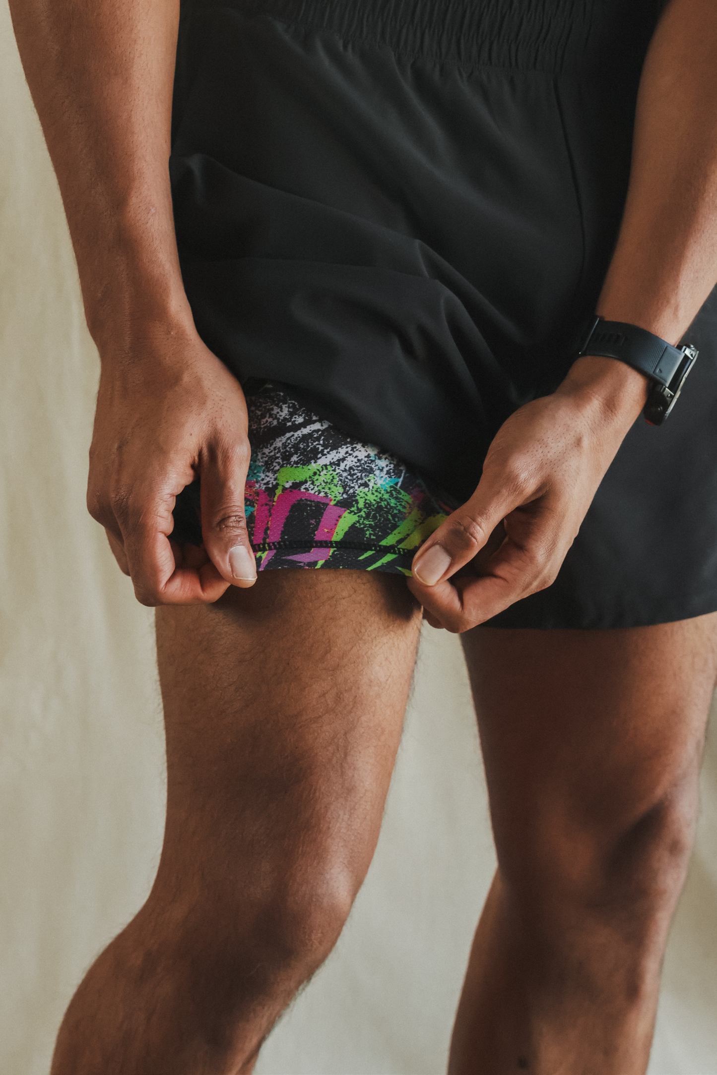 The Warm Up | Black and Neon Ball Hammock® 5 Inch Athletic Shorts