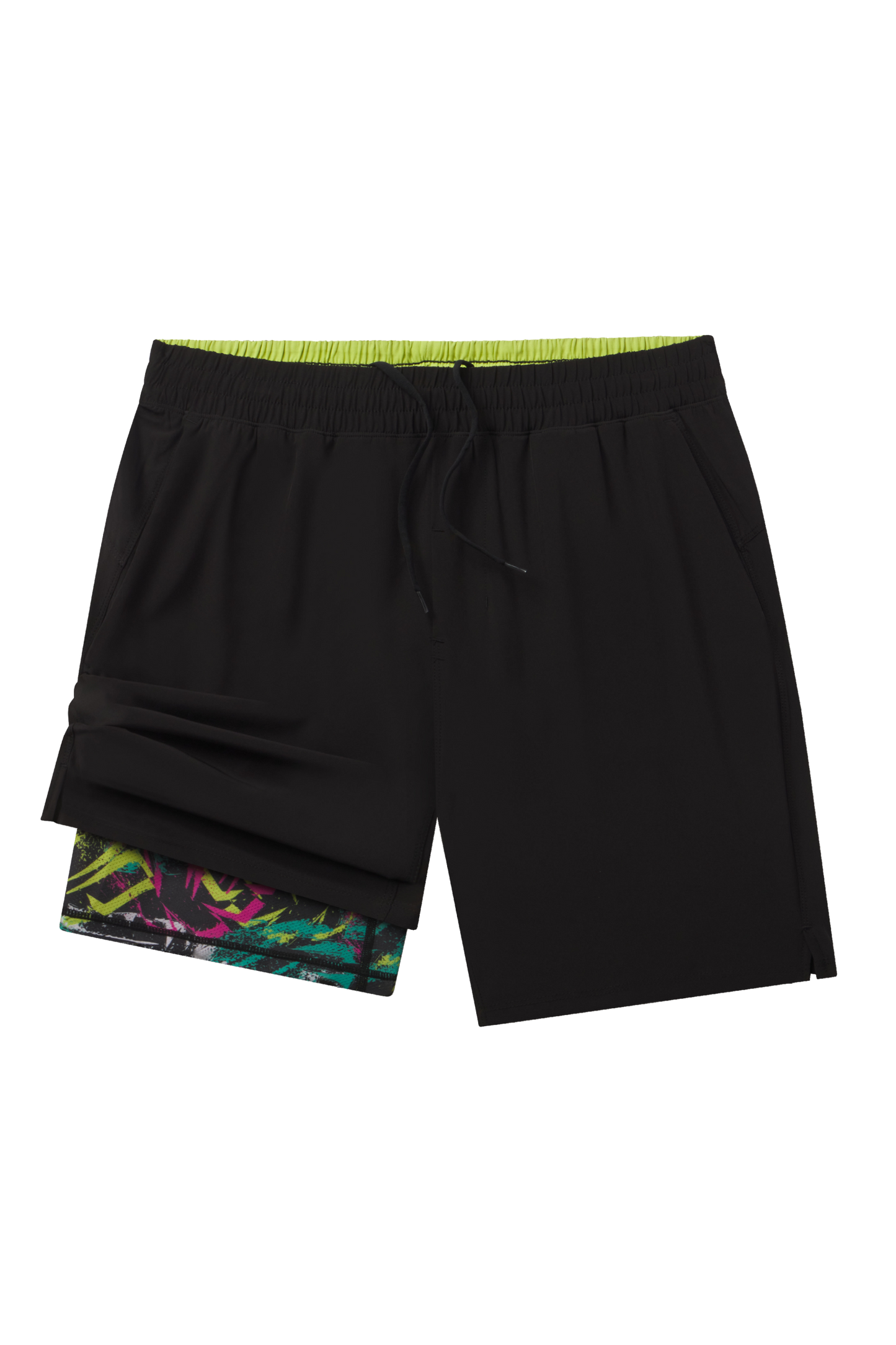 The Warm Up | Black and Neon Ball Hammock® 7 Inch Athletic Shorts