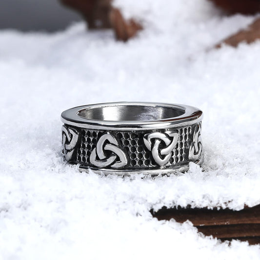 Warrior Triquetra Stainless Steel Viking Ring