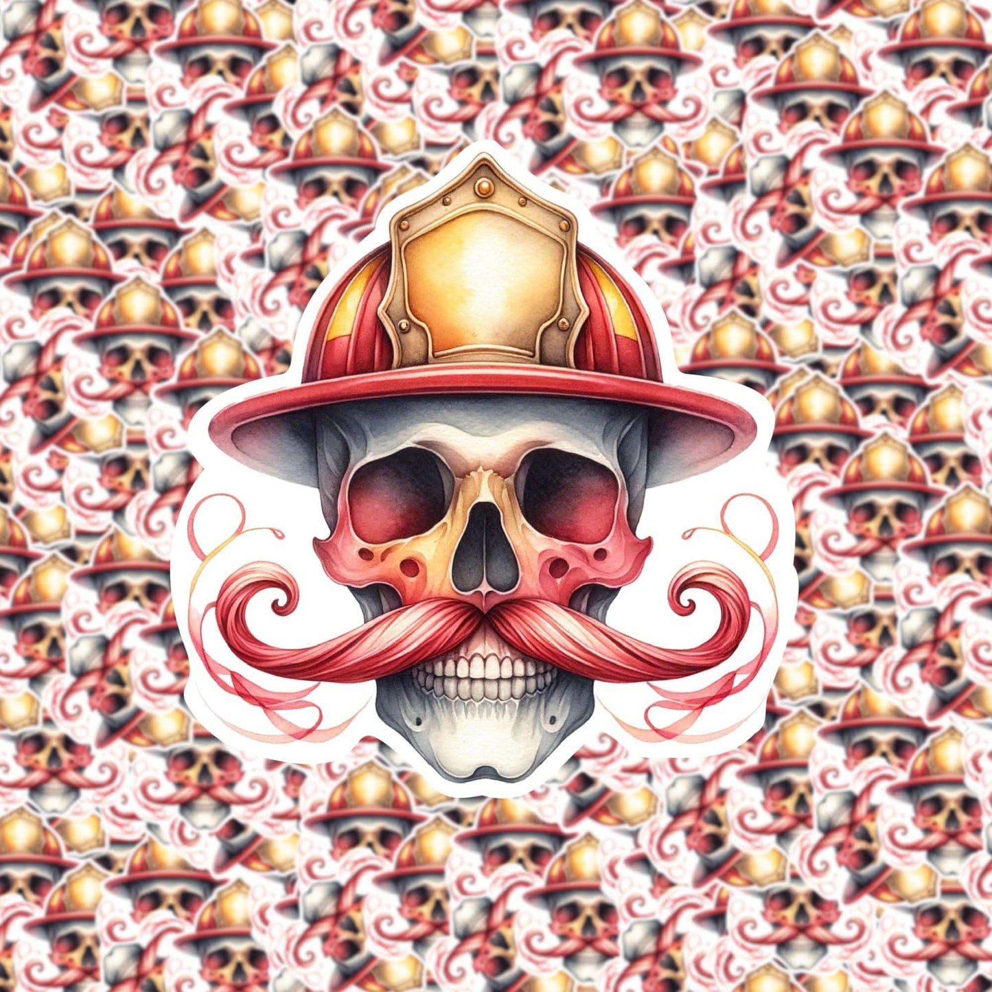 Firefighter Watercolor Sticker