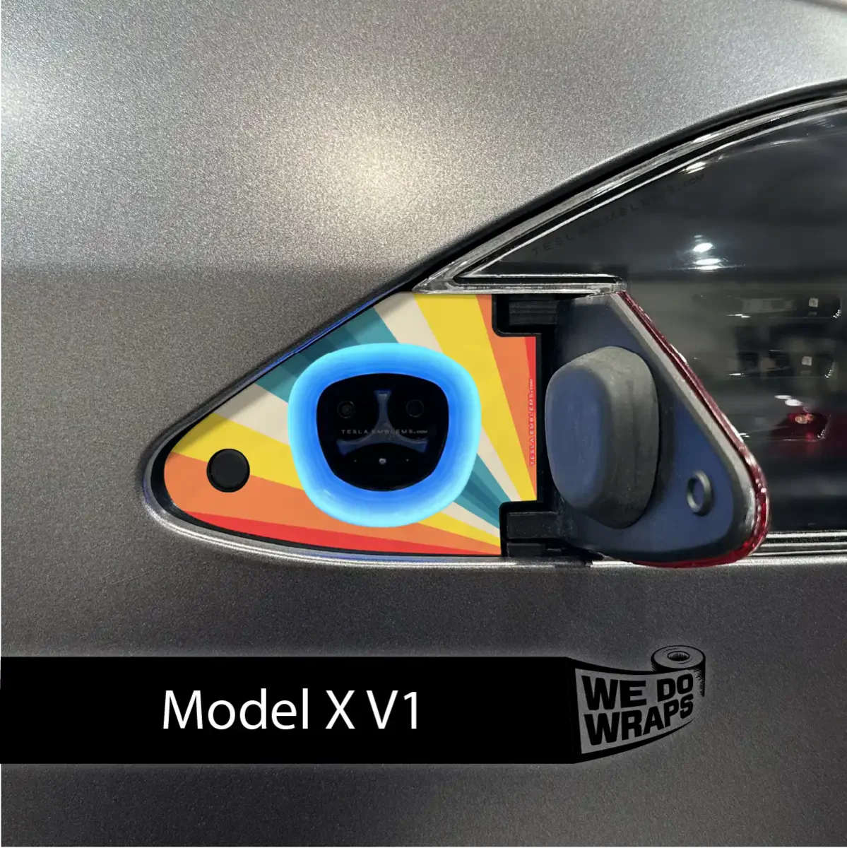 Wave Rider Stripes Tesla Charge Port Wrap | Model X