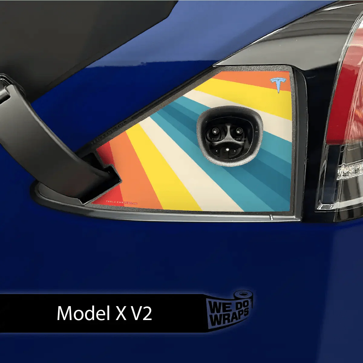 Wave Rider Stripes Tesla Charge Port Wrap | Model X
