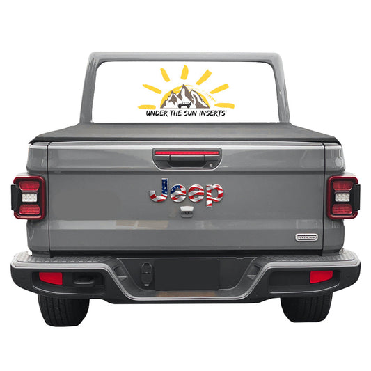 Old Glory Wavy Jeep Fender Emblem Overlay Vinyl Decals 2pk