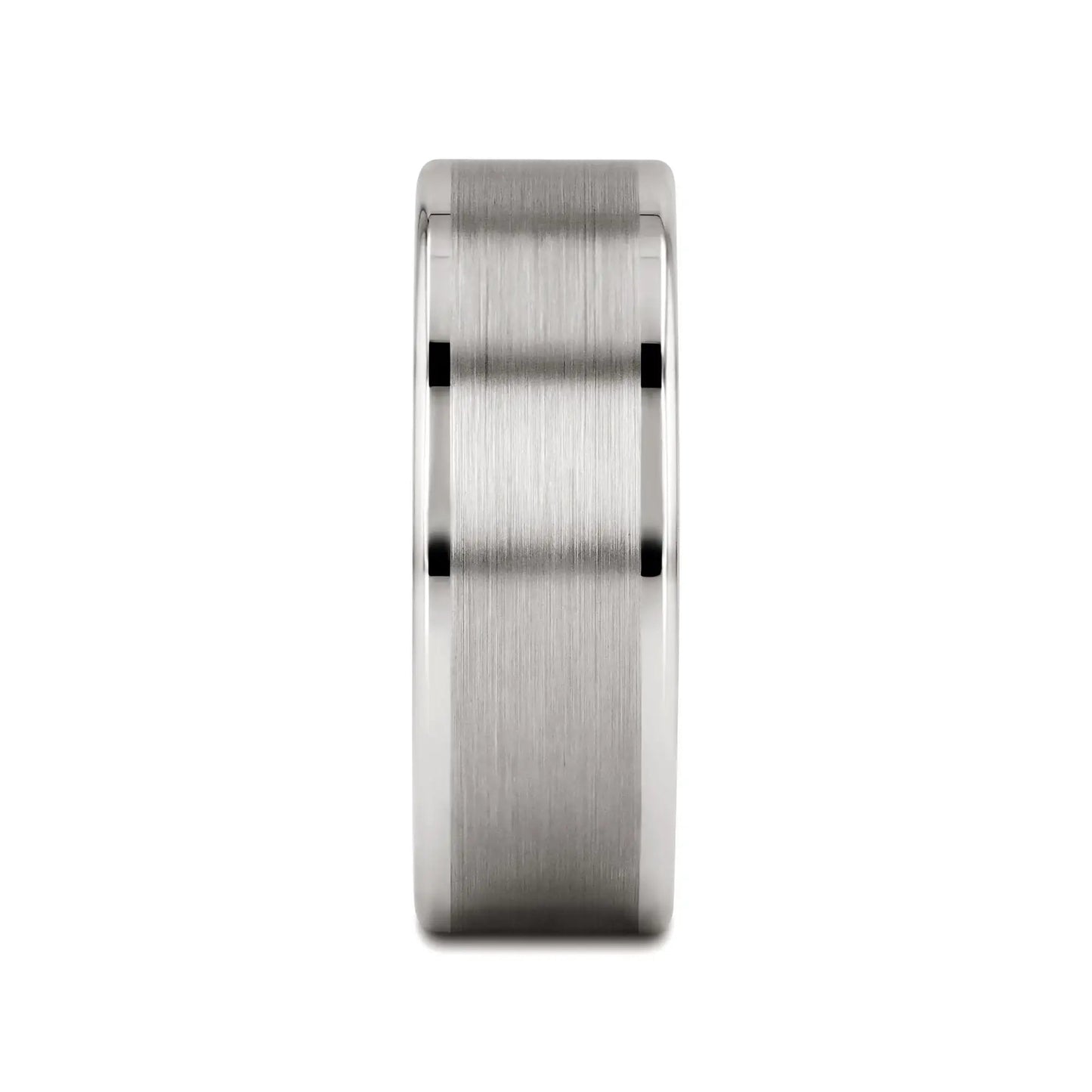 WAYNE Flat White Tungsten Wedding Band with Brushed Finished Center - 4mm - 8mm