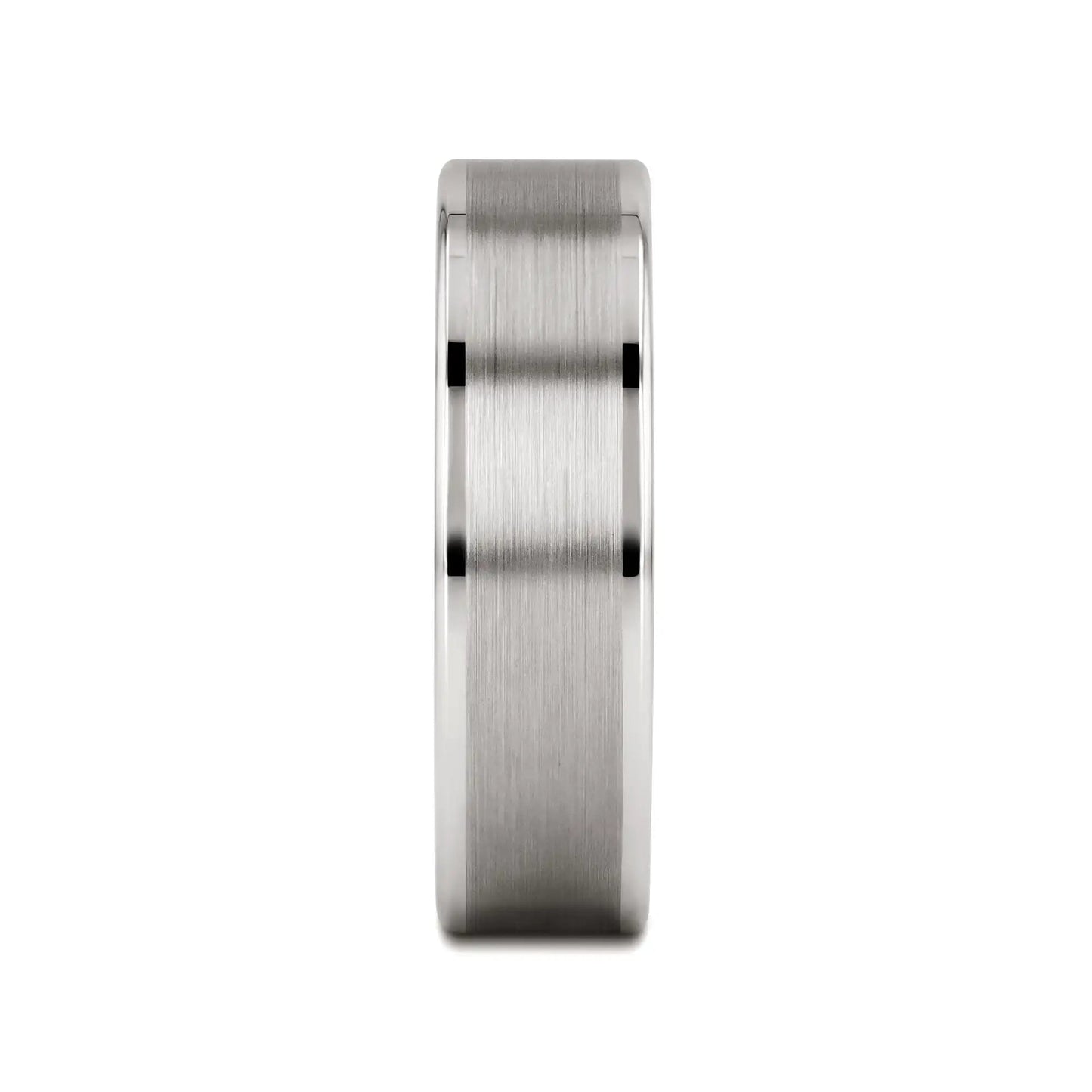 WAYNE Flat White Tungsten Wedding Band with Brushed Finished Center - 4mm - 8mm