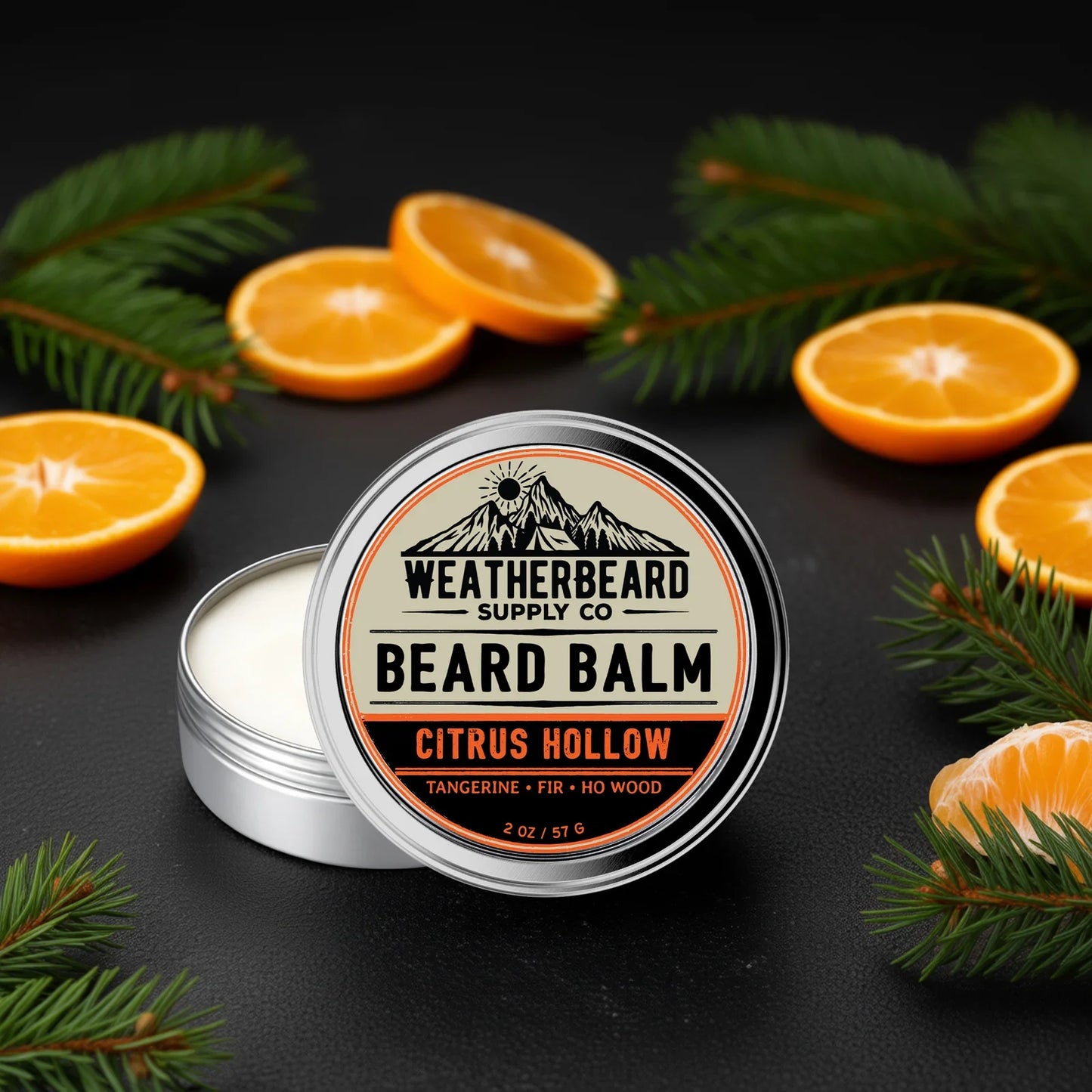 Citrus Hollow Beard Balm - Tangerine, Fir, Ho Wood