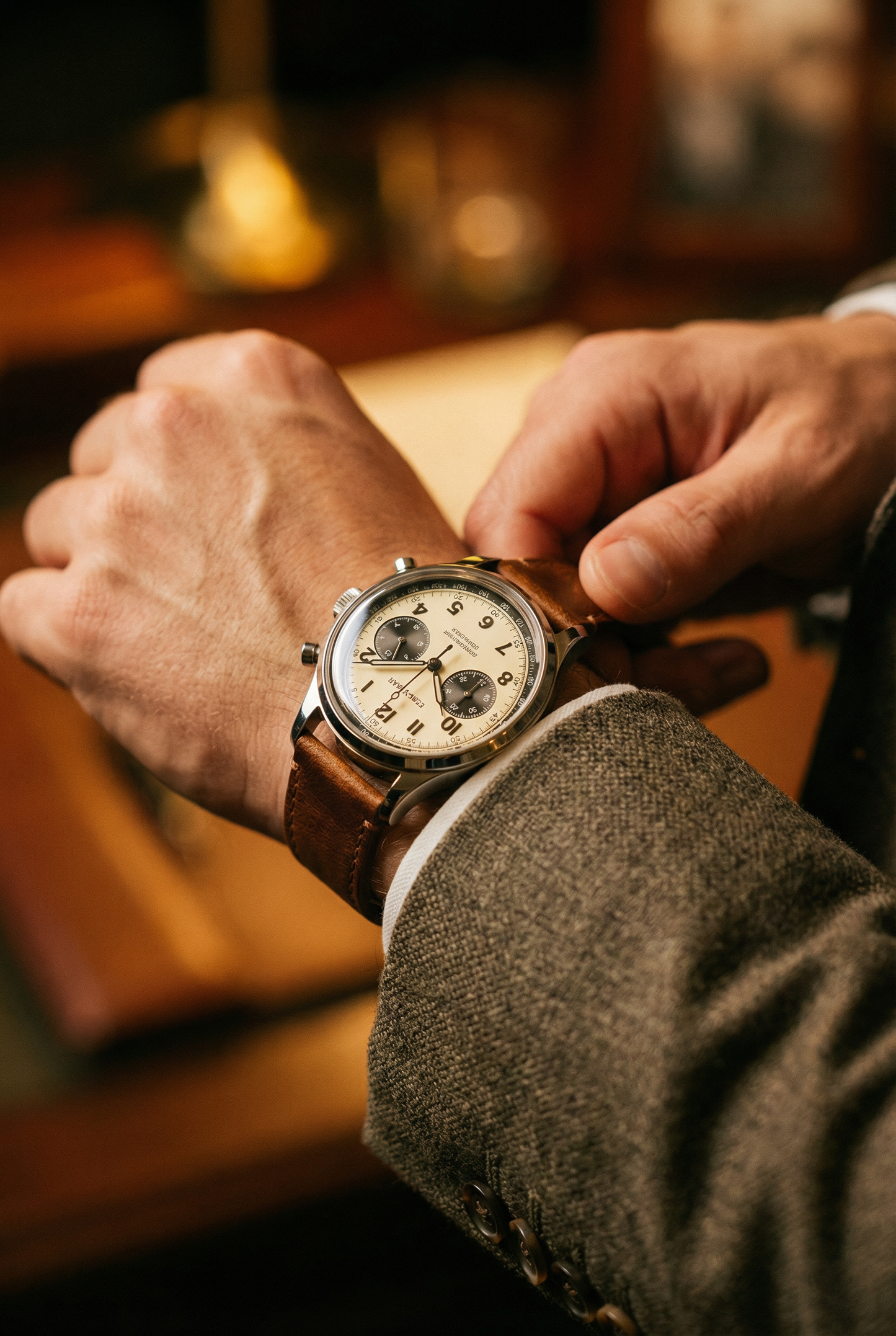 Weathered Brown Leather Watch Band