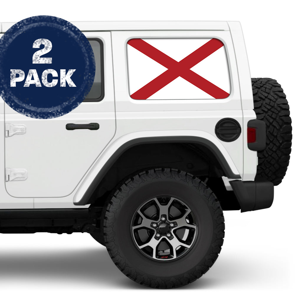 Alabama State Flag Side Windows Printed Vinyl Decal