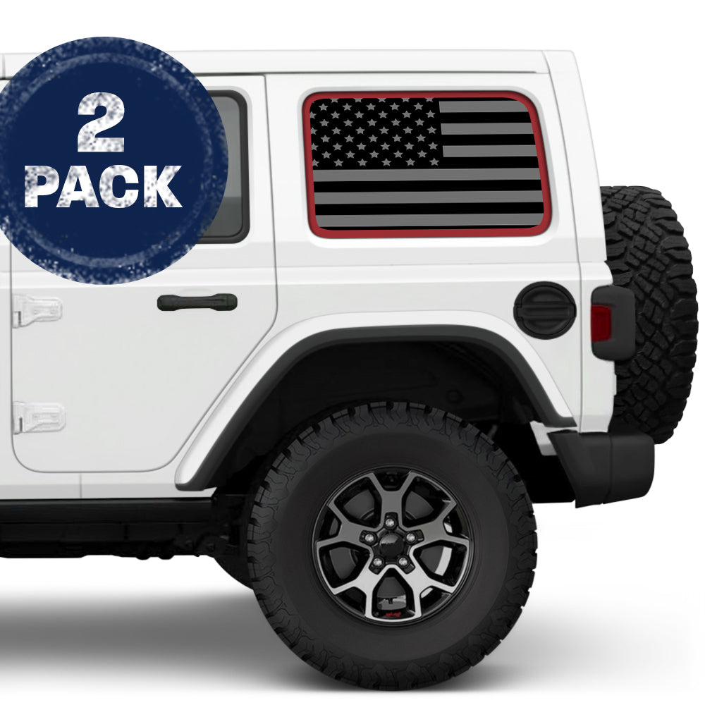 Blackout Red Outline Side Windows Printed Vinyl Decal