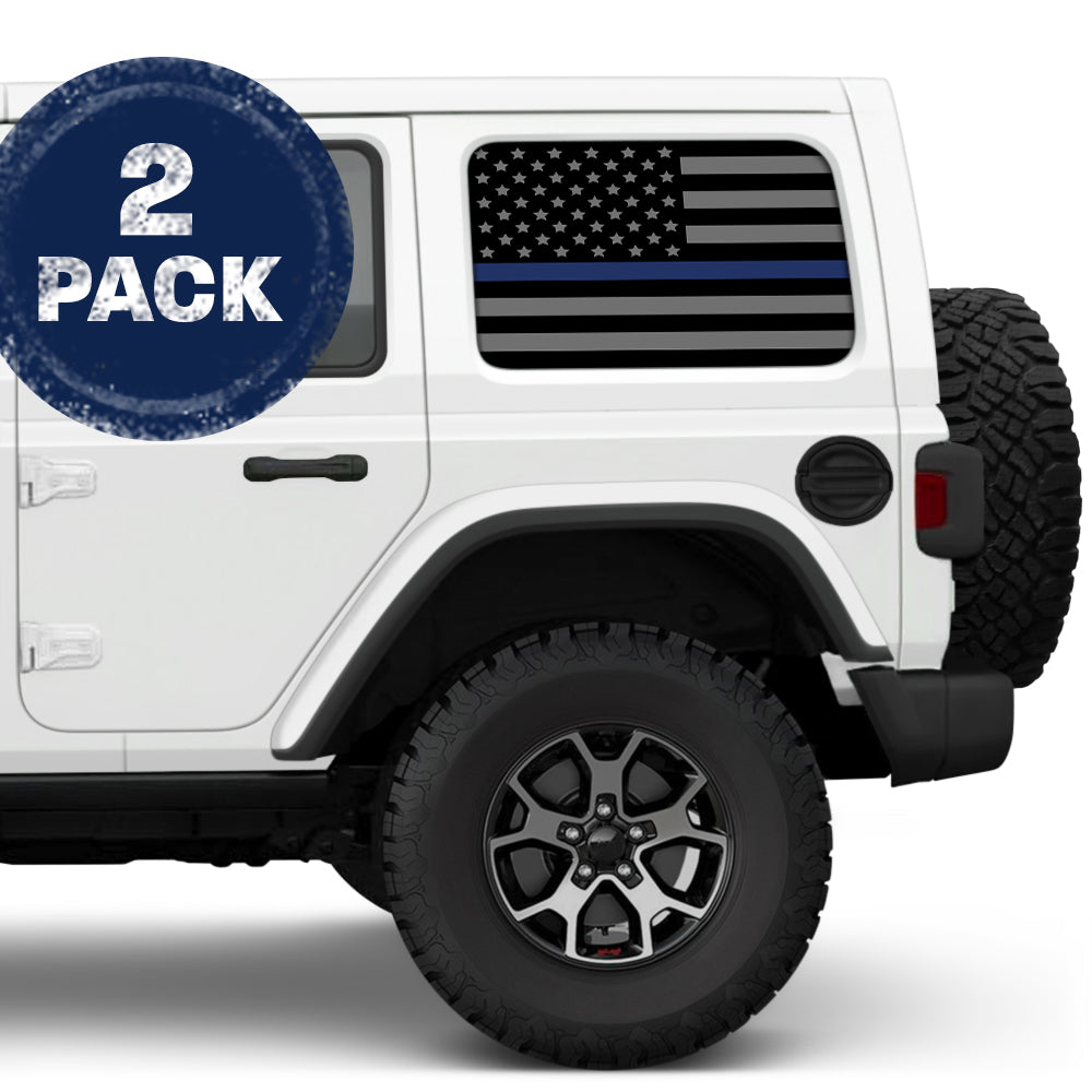 Blackout Thin Blue Line Side Windows Printed Vinyl Decal